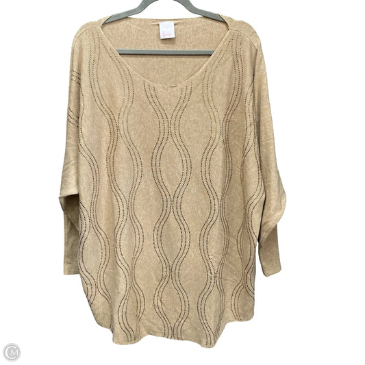 Sweater By Clothes Mentor In Beige, Size: 3x