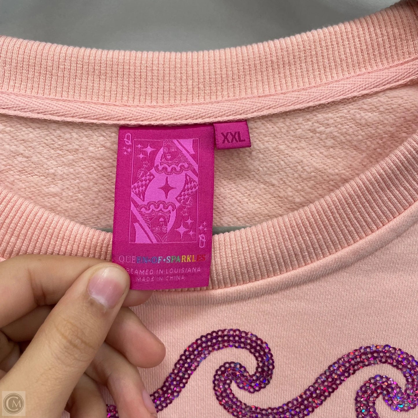 Sweatshirt Crewneck By Cmb In Peach, Size: Xxl