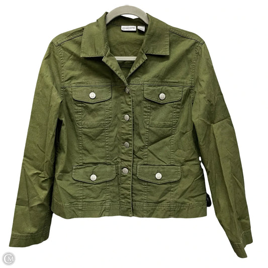 Jacket Shirt By Chicos In Green, Size: S