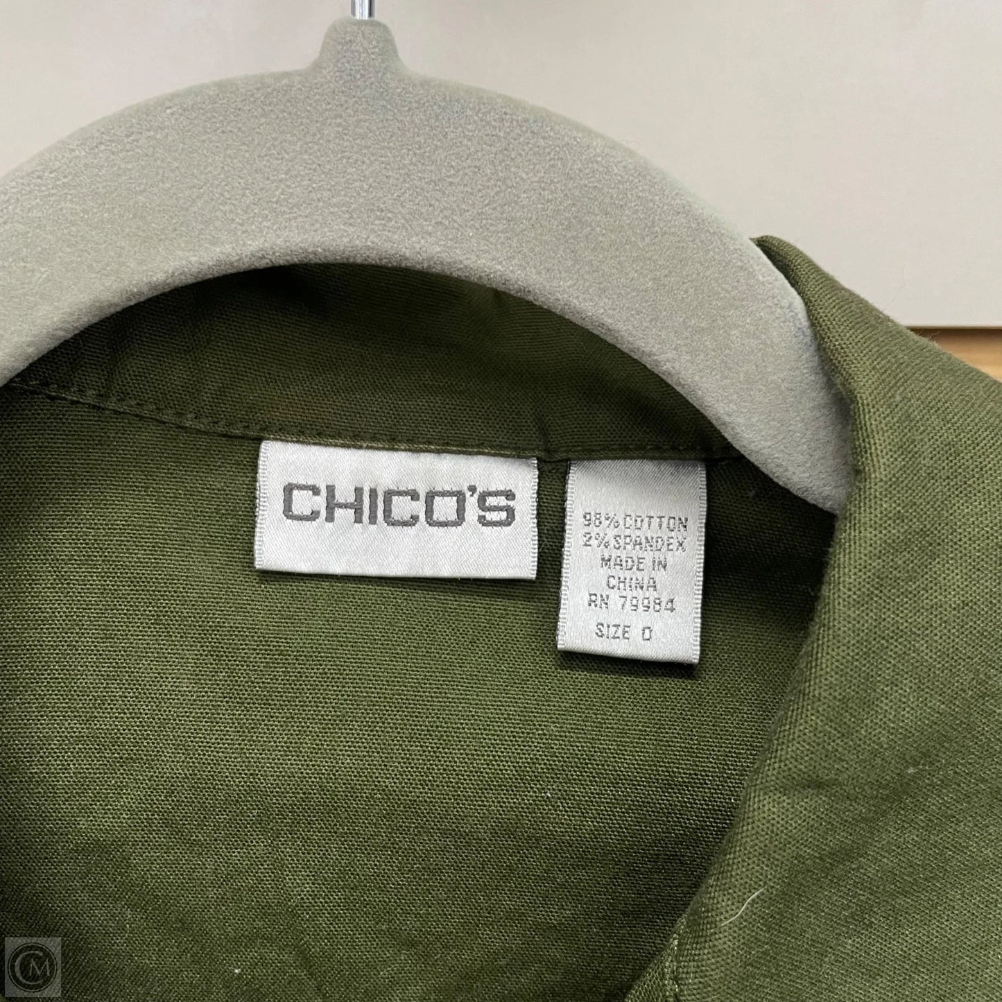 Jacket Shirt By Chicos In Green, Size: S