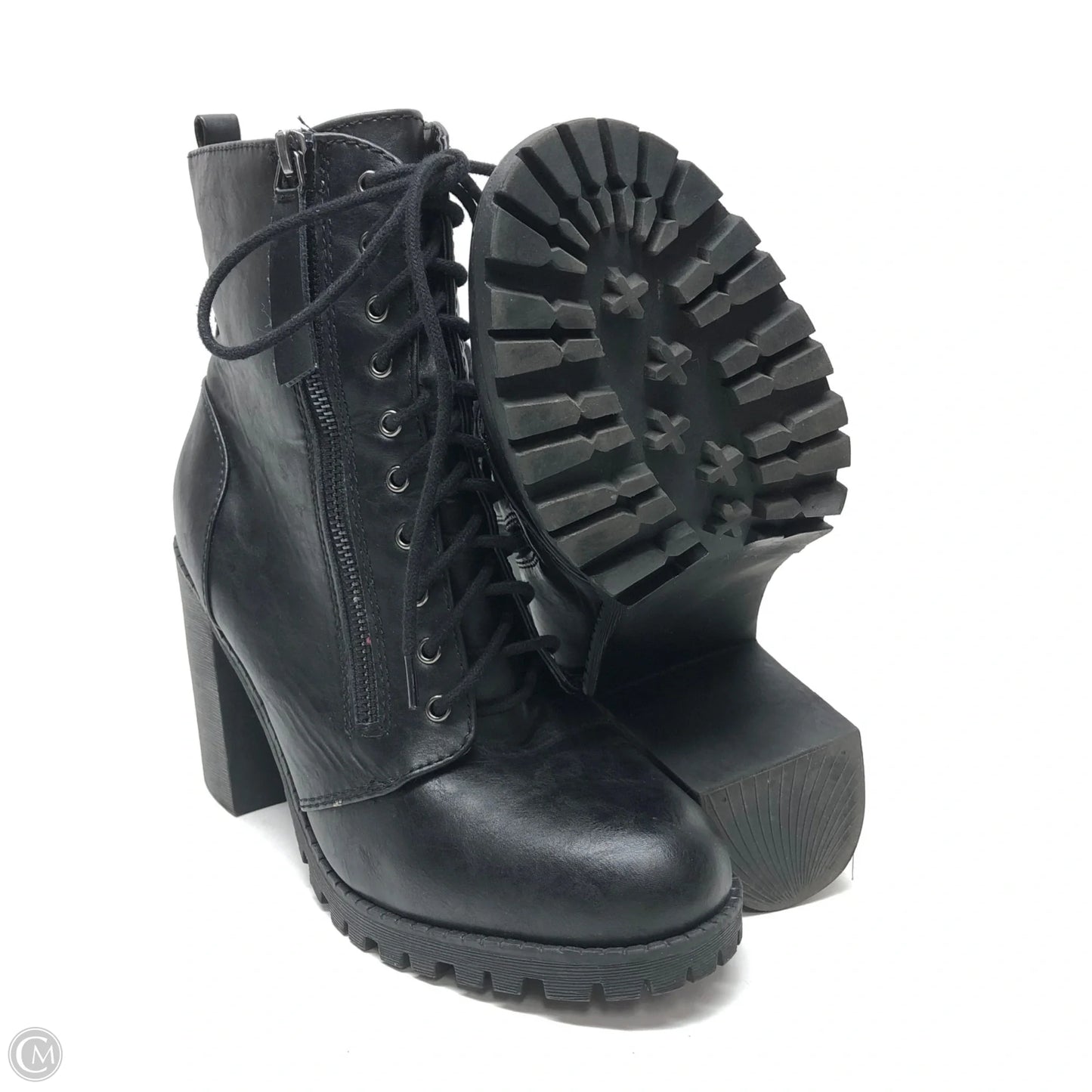 Boots Ankle Heels By Soda In Black, Size: 10