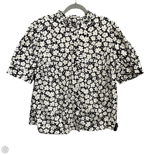 Top Short Sleeve By Who What Wear In Black & White, Size: 1x