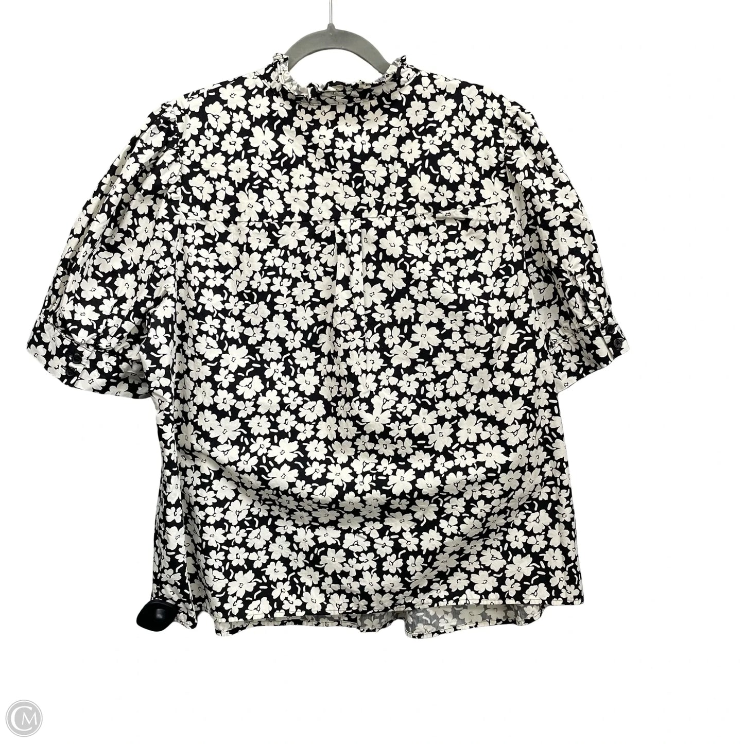 Top Short Sleeve By Who What Wear In Black & White, Size: 1x
