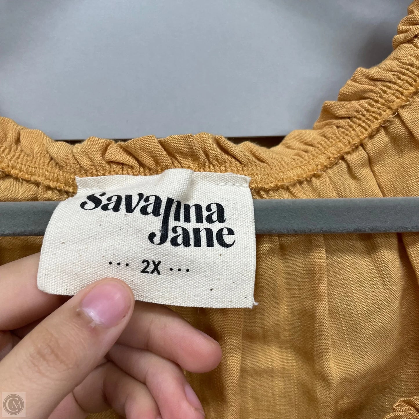Top Long Sleeve By Savanna Jane In Yellow, Size: 2x