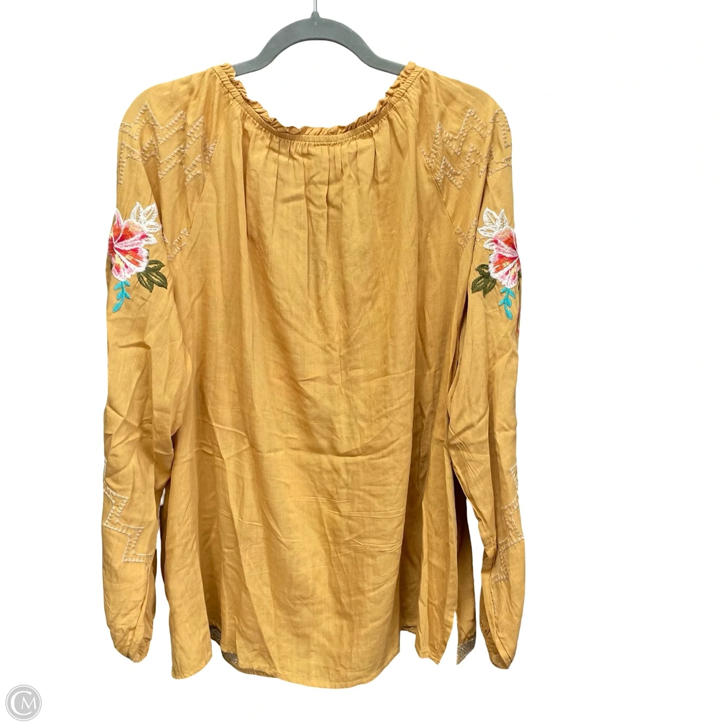 Top Long Sleeve By Savanna Jane In Yellow, Size: 2x