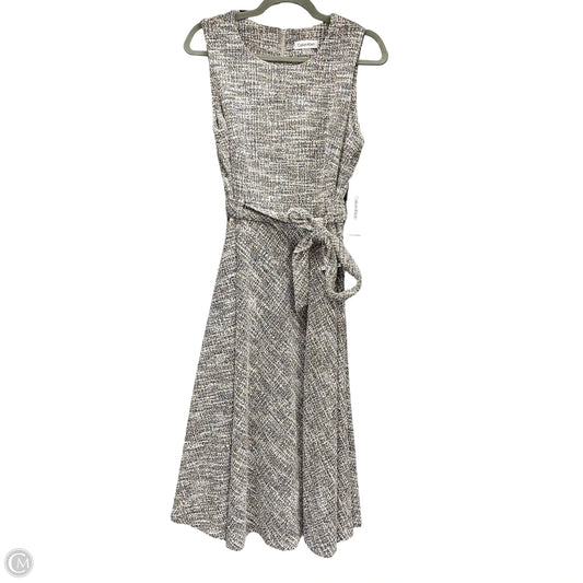 Dress Casual Midi By Calvin Klein In Black & White, Size: 10
