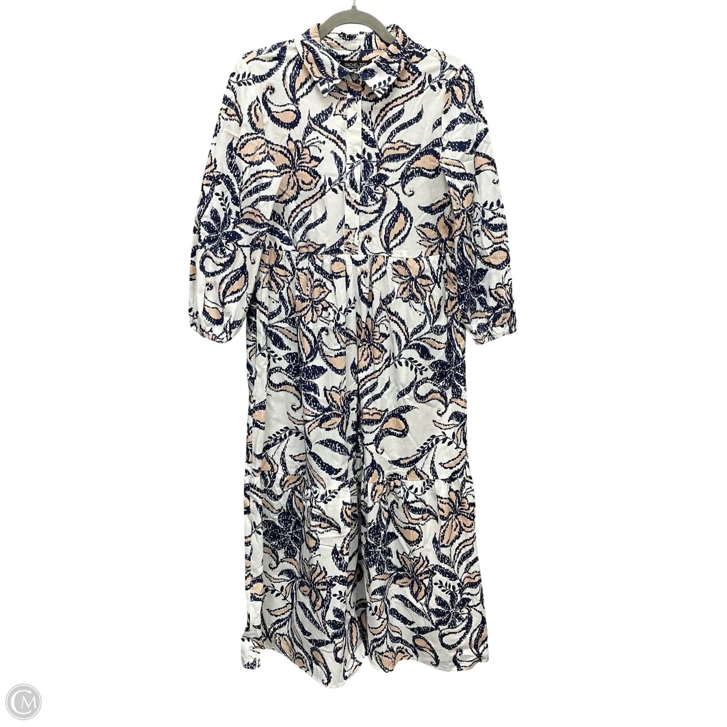 Dress Casual Midi By Rachel Zoe In Blue & White, Size: Xs