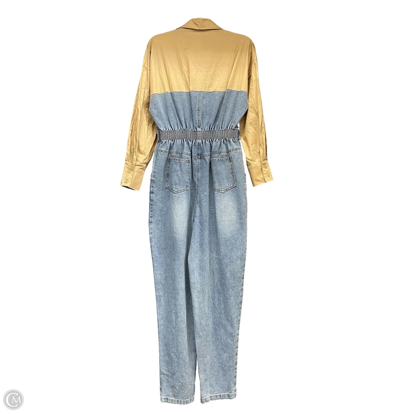 Jumpsuit By Clothes Mentor In Blue & Cream, Size: M