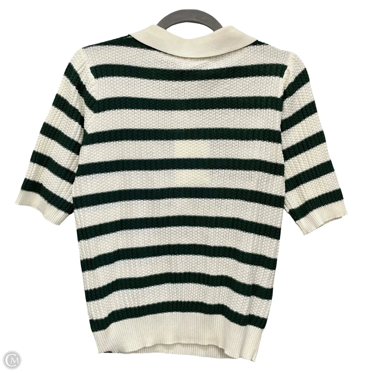 Top Short Sleeve By Voy In Cream & Green, Size: L