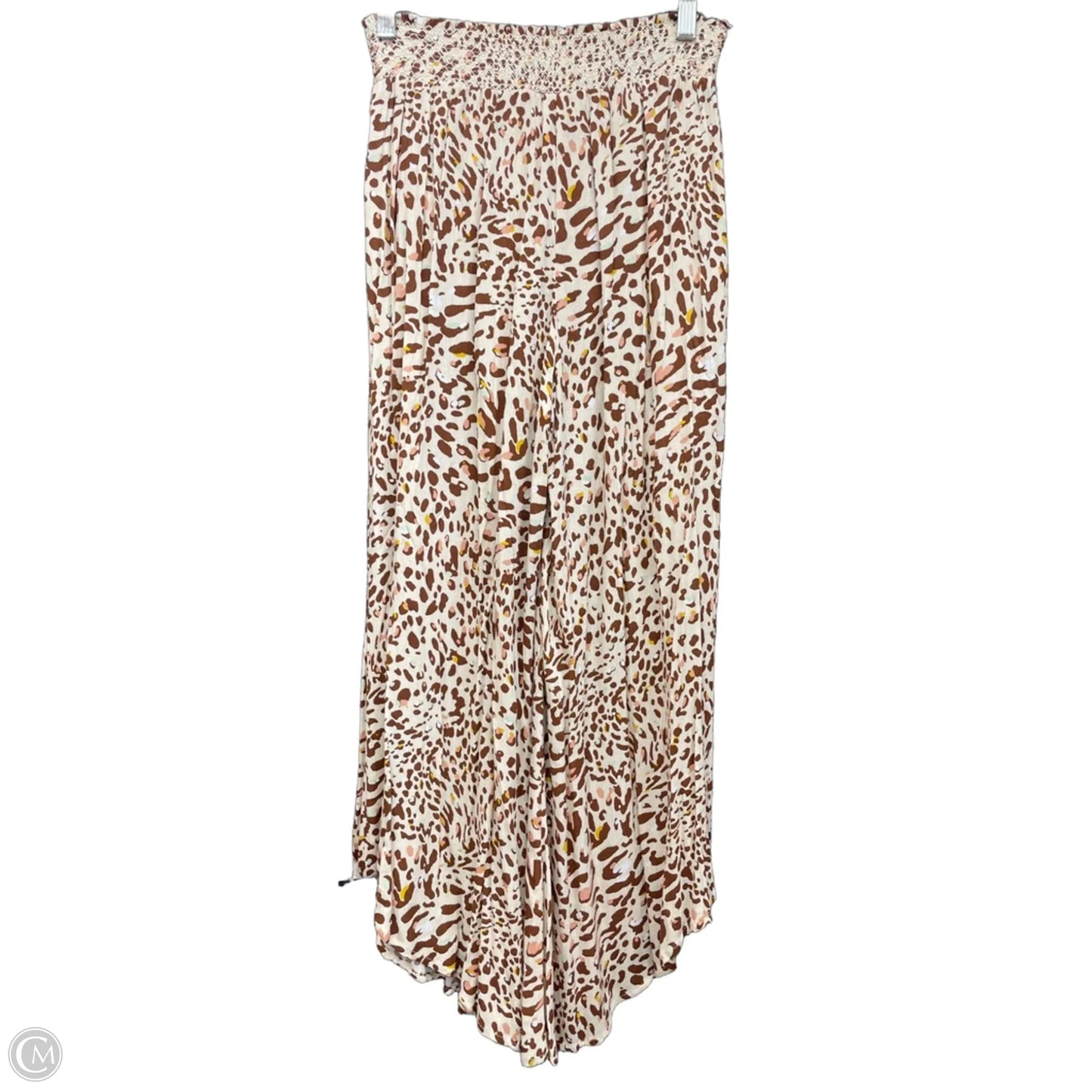 Pants Wide Leg By Versona In Brown & Cream, Size: Xs
