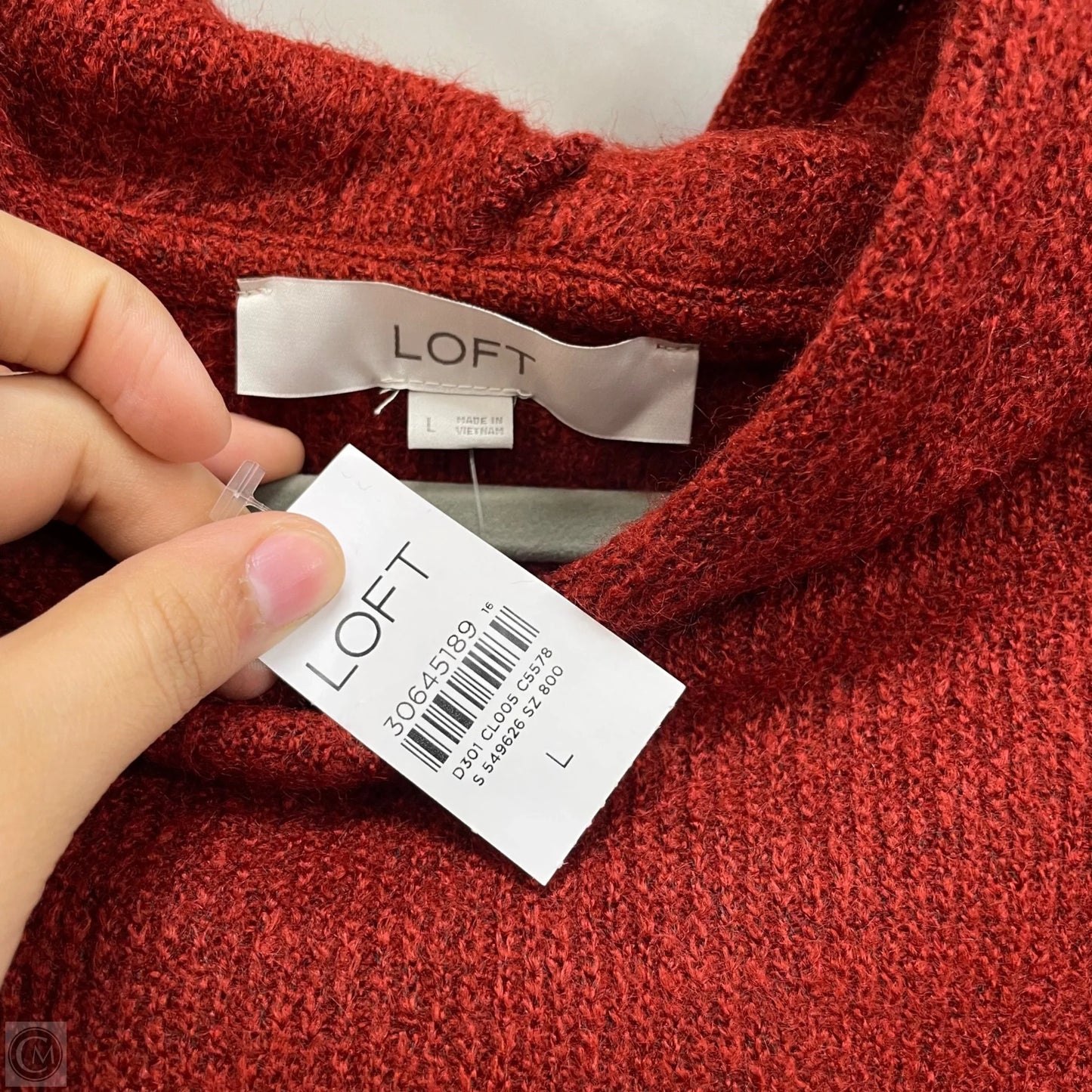 Sweatshirt Hoodie By Loft In Red, Size: L