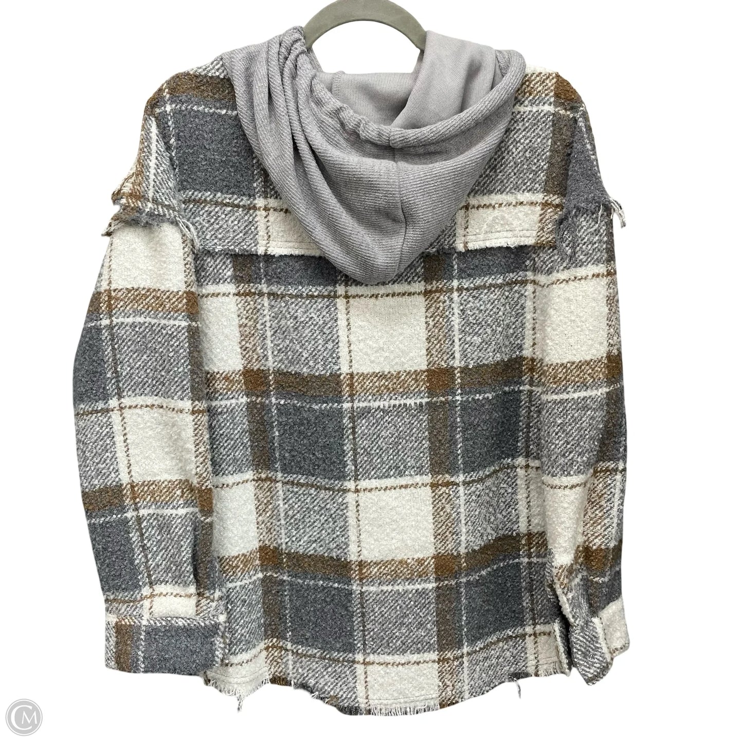 Jacket Shirt By New In In Grey & White, Size: S
