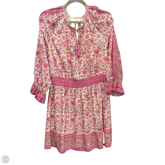 Dress Casual Short By Clothes Mentor In Cream & Pink, Size: M