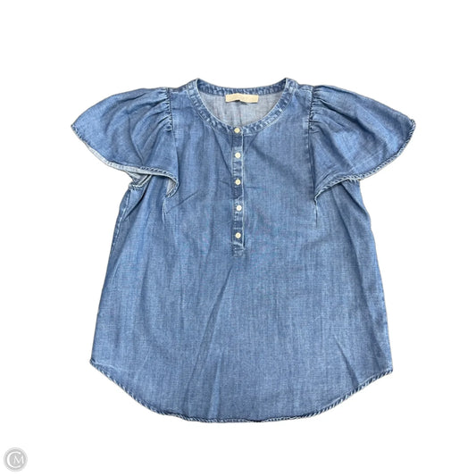 Top Short Sleeve By Loft In Blue, Size: S