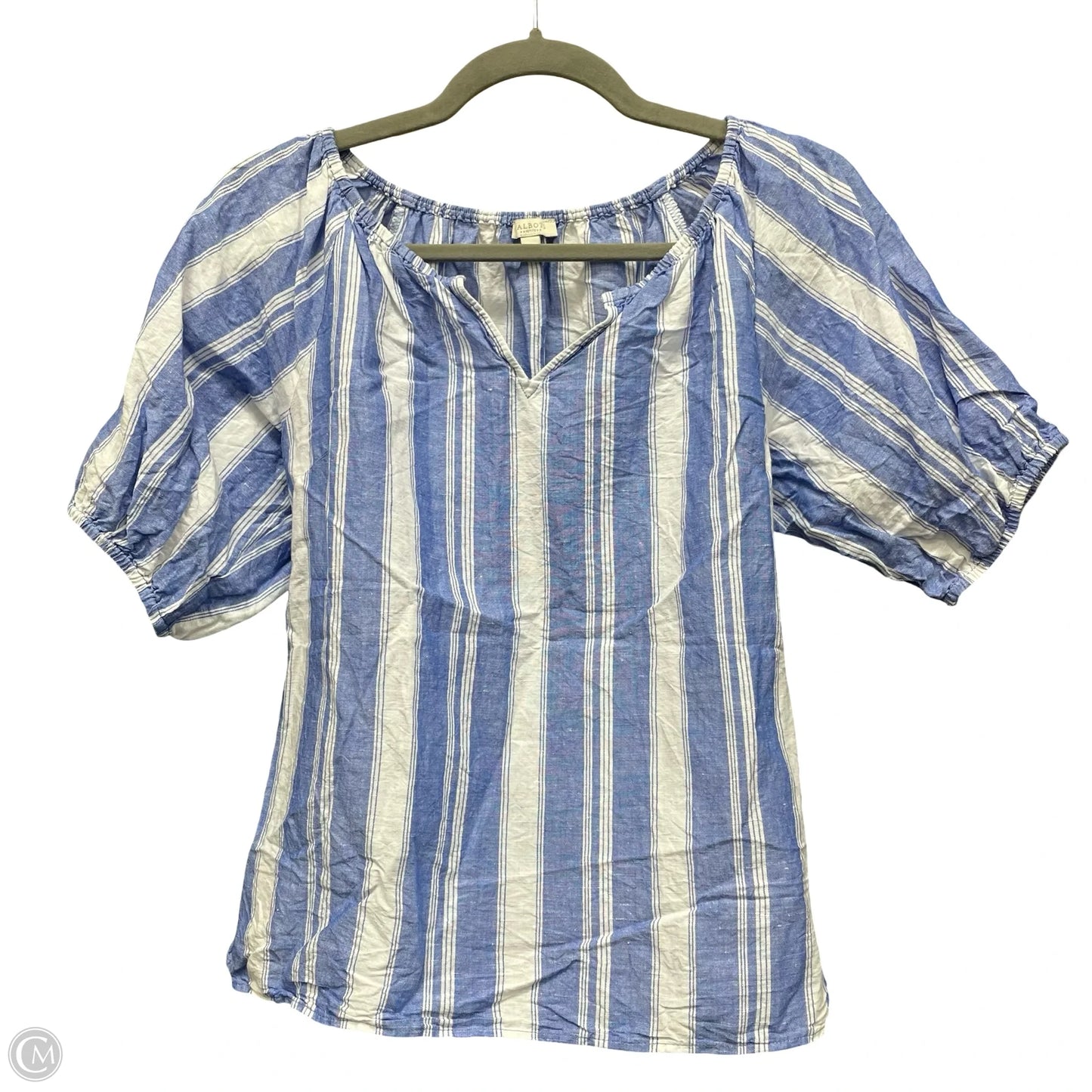 Top Short Sleeve By Talbots In Blue & White, Size: Sp