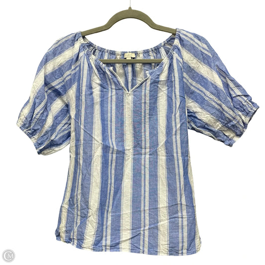 Top Short Sleeve By Talbots In Blue & White, Size: Sp