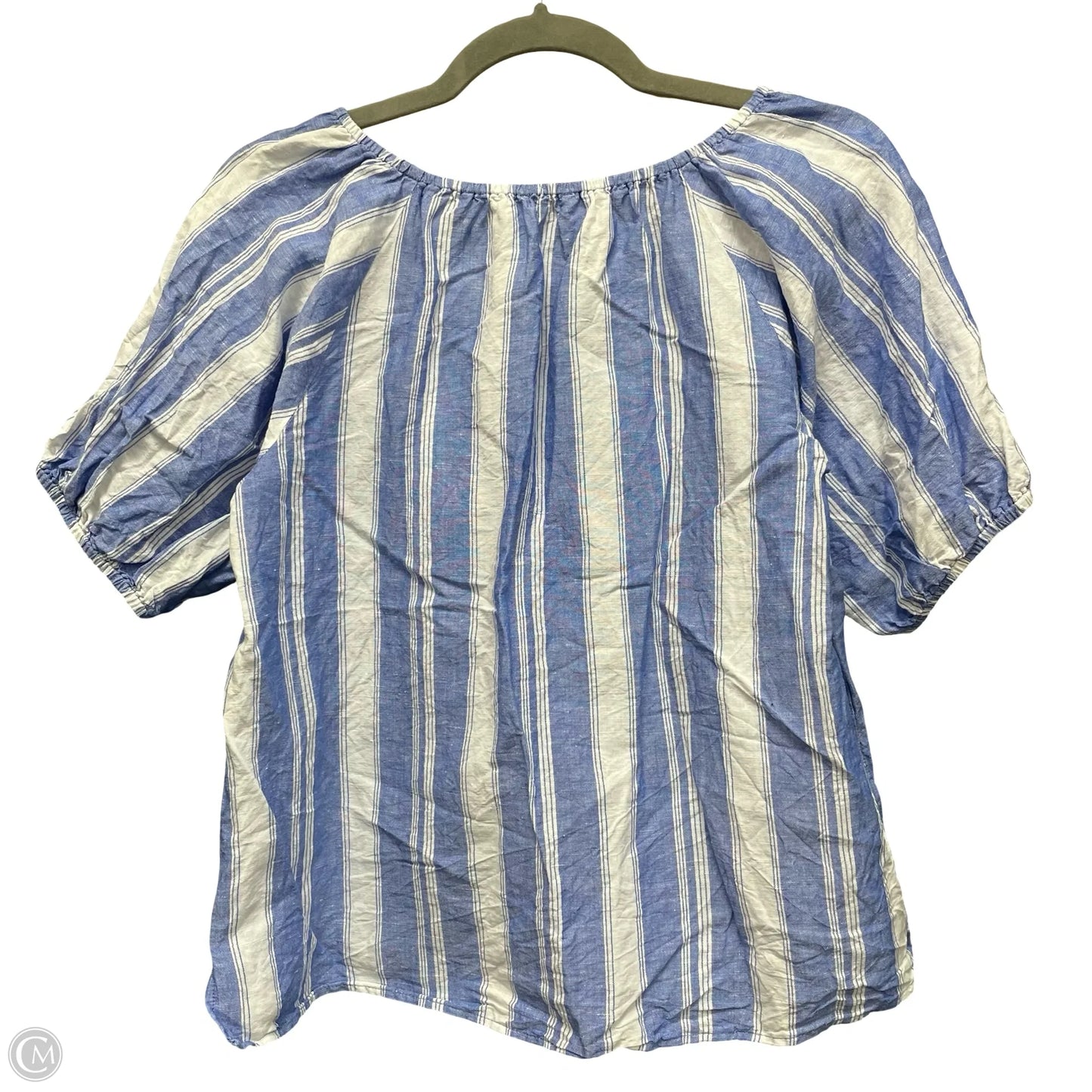 Top Short Sleeve By Talbots In Blue & White, Size: Sp