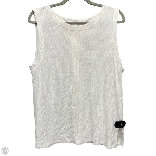 Top Sleeveless By Anthropologie In White, Size: L