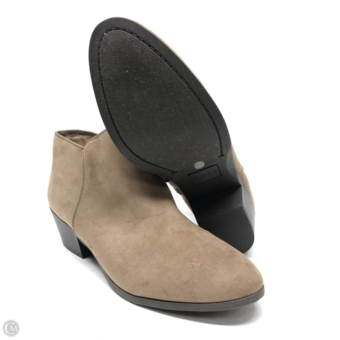 Boots Ankle Heels By Style And Company In Beige, Size: 8.5
