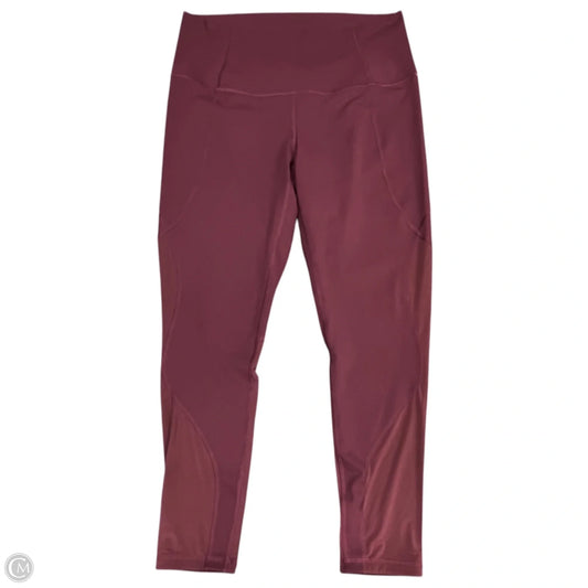 Athletic Leggings By Lululemon In Maroon, Size: 10