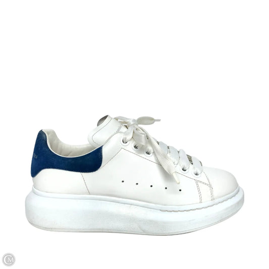 Shoes Luxury Designer By Alexander Mcqueen In Blue & White, Size: 8