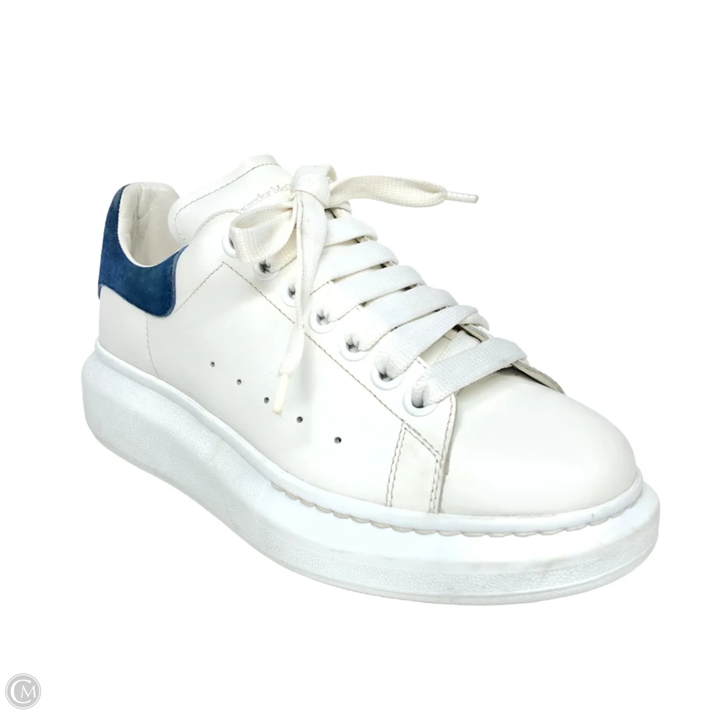 Shoes Luxury Designer By Alexander Mcqueen In Blue & White, Size: 8