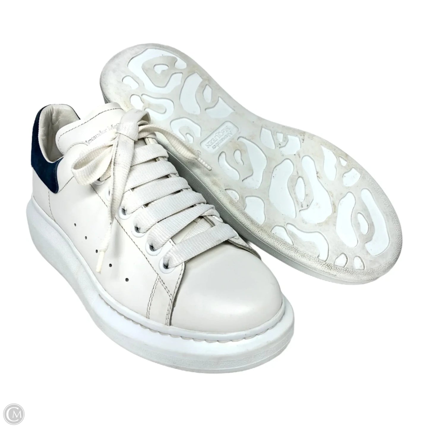 Shoes Luxury Designer By Alexander Mcqueen In Blue & White, Size: 8