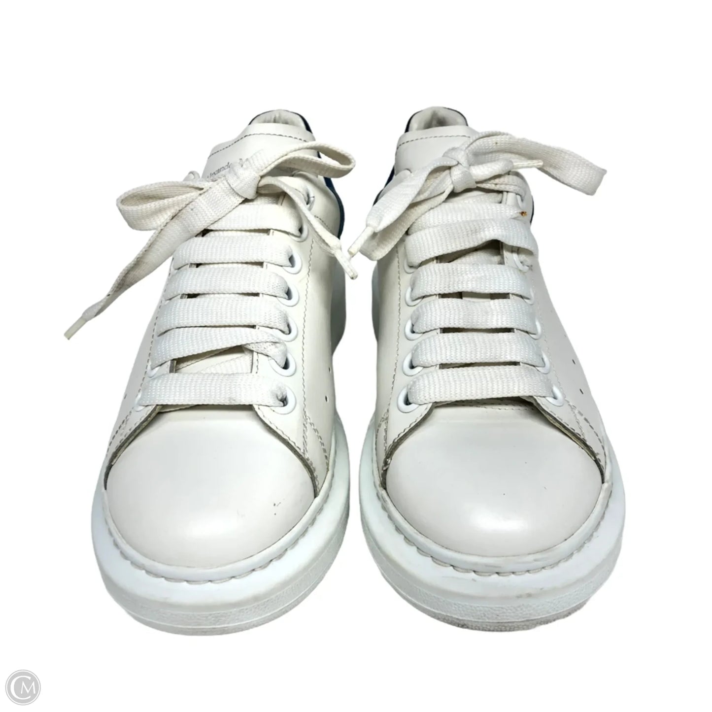 Shoes Luxury Designer By Alexander Mcqueen In Blue & White, Size: 8