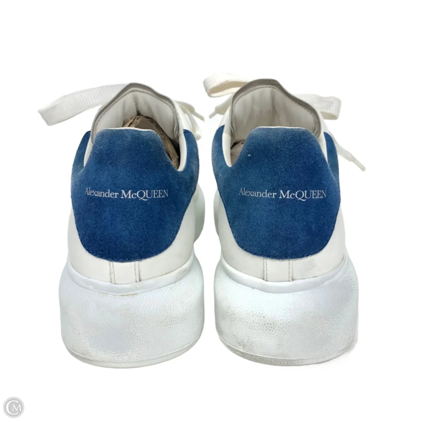 Shoes Luxury Designer By Alexander Mcqueen In Blue & White, Size: 8