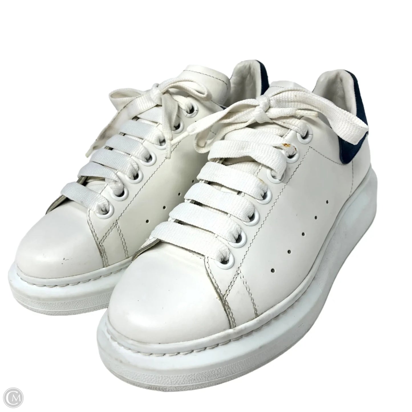 Shoes Luxury Designer By Alexander Mcqueen In Blue & White, Size: 8