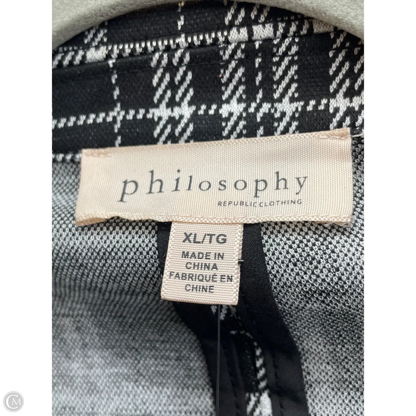 Blazer By Philosophy In Black & White, Size: Xl