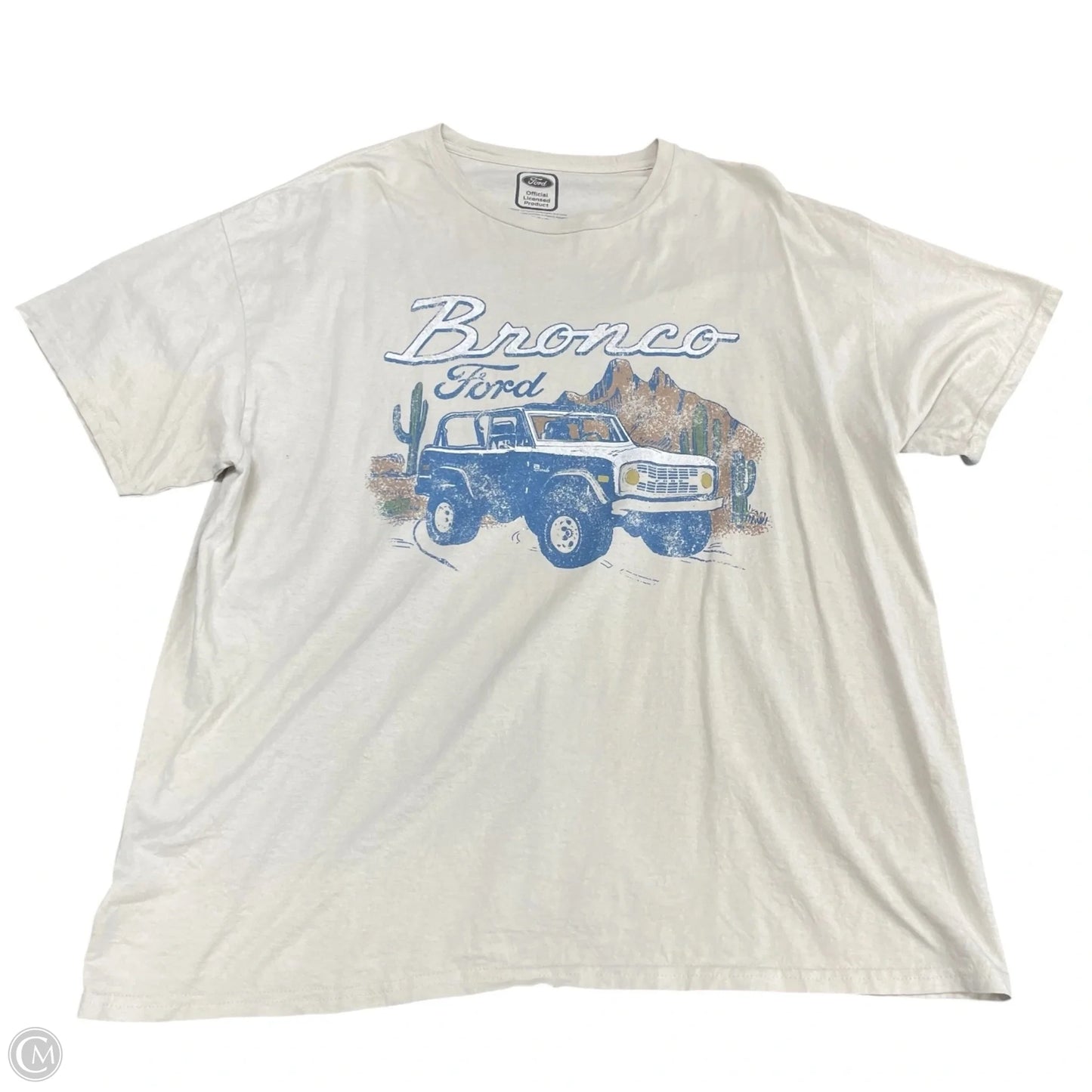 Top Short Sleeve Basic By Clothes Mentor In Cream, Size: Xl