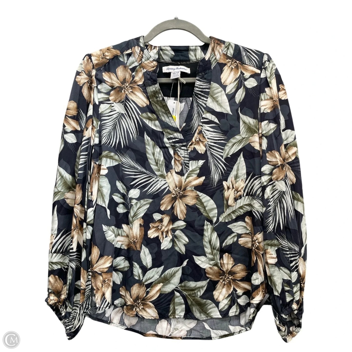 Top Long Sleeve By Tommy Bahama In Blue & Green, Size: Xs