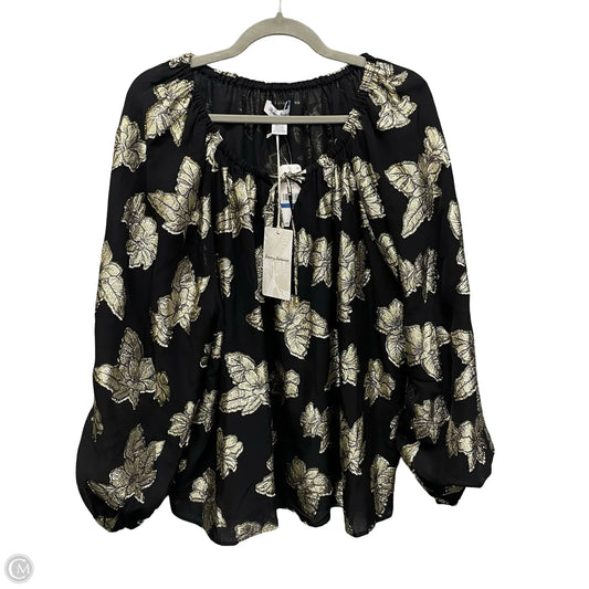 Top Long Sleeve By Tommy Bahama In Black & Gold, Size: Xl