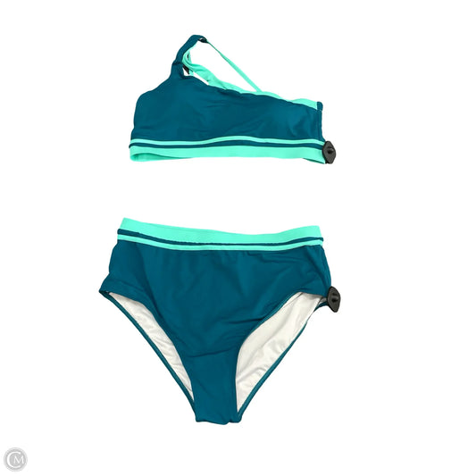 Swimsuit 2pc By Clothes Mentor In Blue & Green, Size: 18