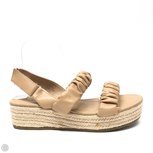 Sandals Heels Platform By Clothes Mentor In Beige, Size: 8