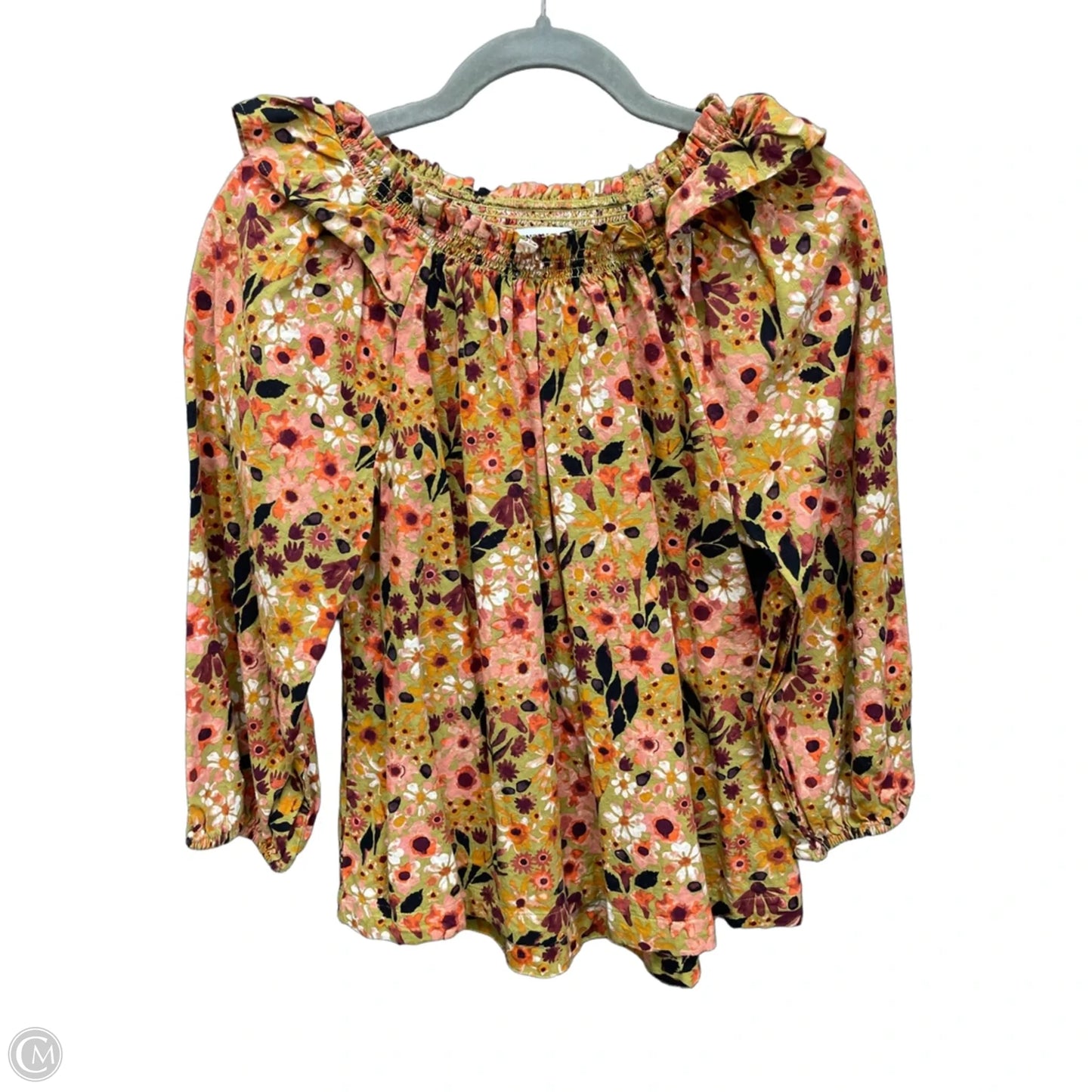 Top Long Sleeve By Sonoma In Green & Pink, Size: S