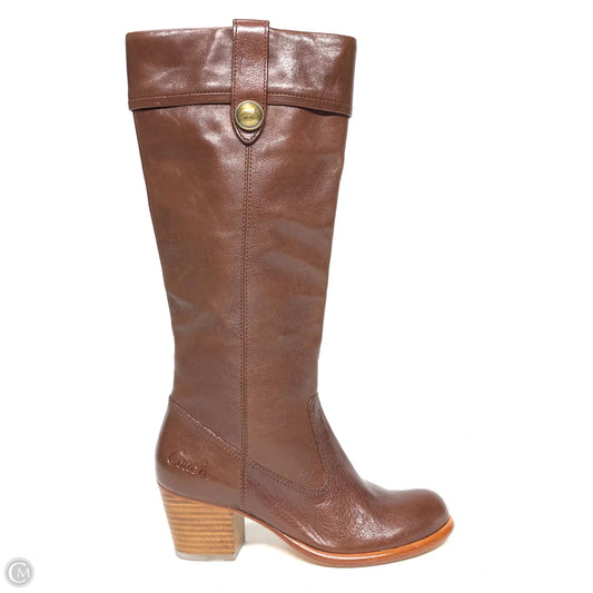 Boots Designer By Coach In Brown, Size: 5