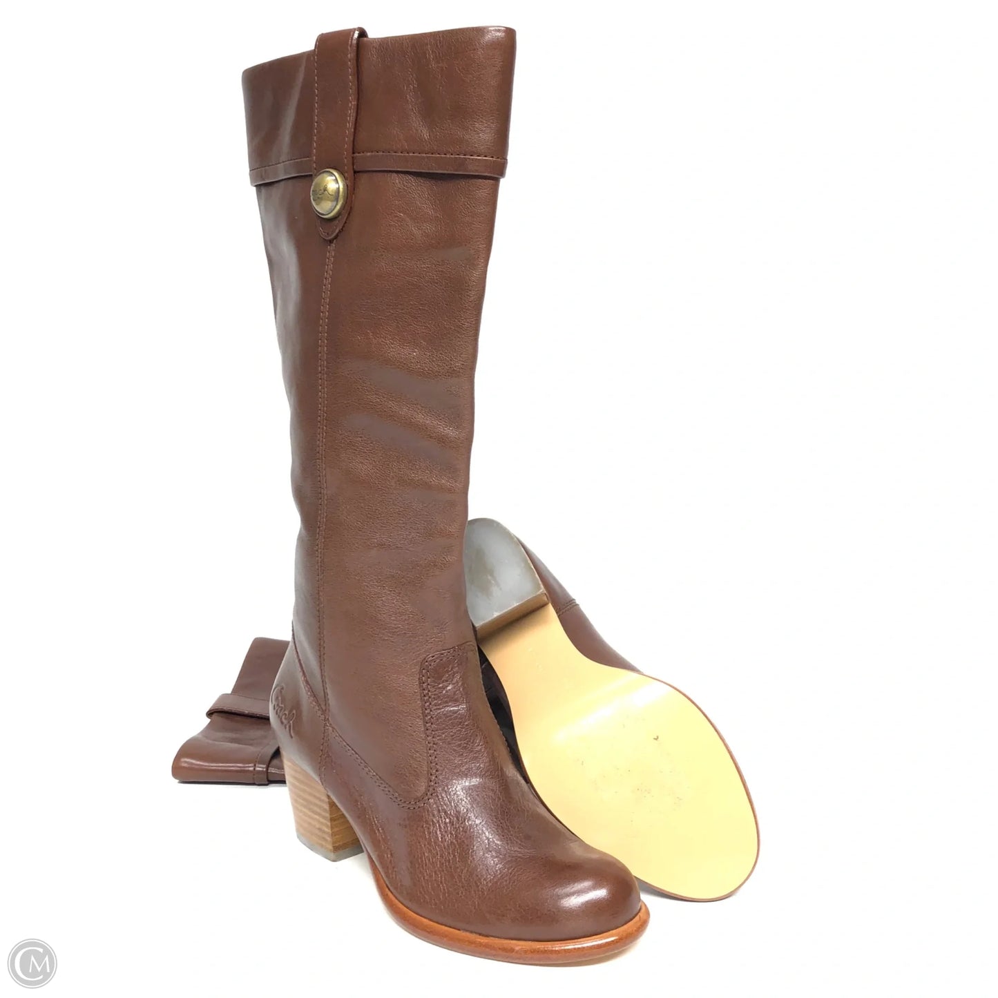 Boots Designer By Coach In Brown, Size: 5