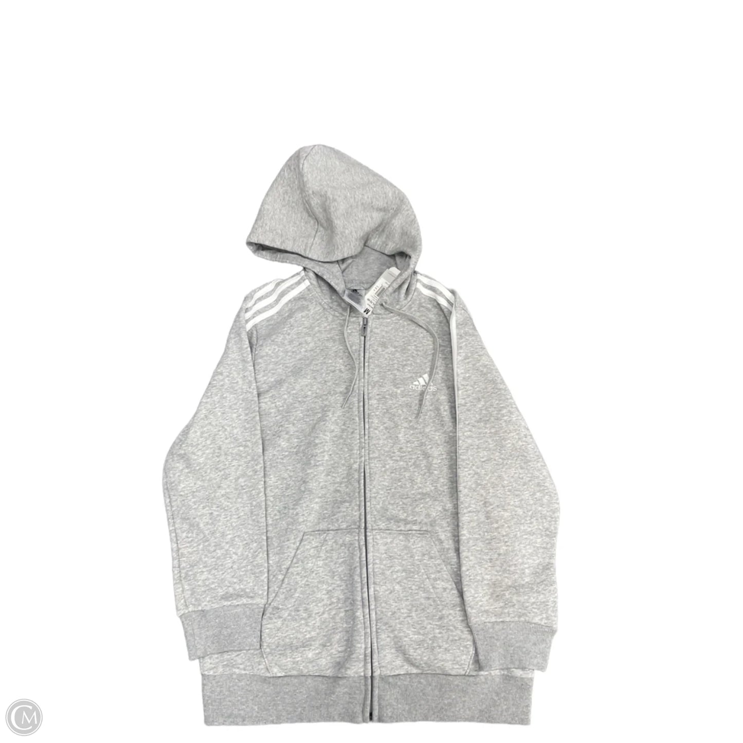 Sweatshirt Hoodie By Adidas In Grey, Size: M
