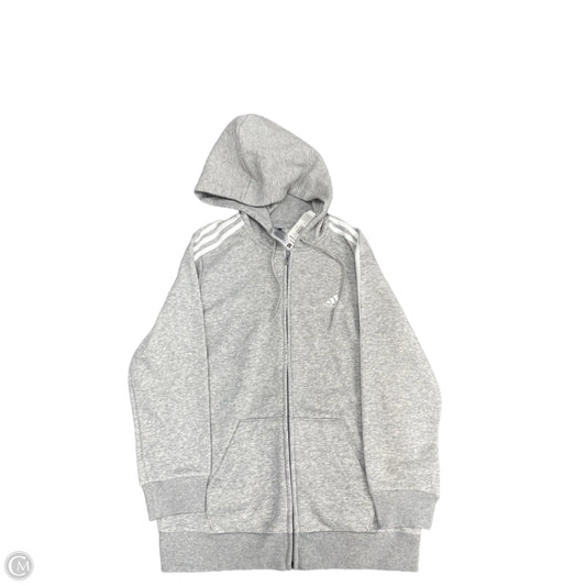 Sweatshirt Hoodie By Adidas In Grey, Size: M