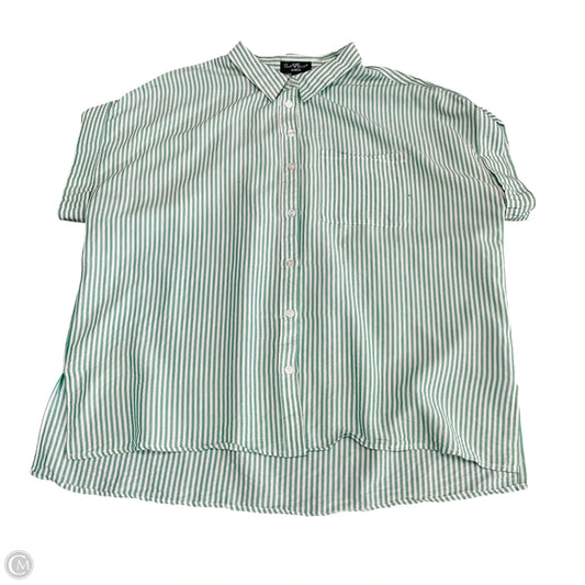 Top Short Sleeve By Velvet Heart In Green & White, Size: Xl