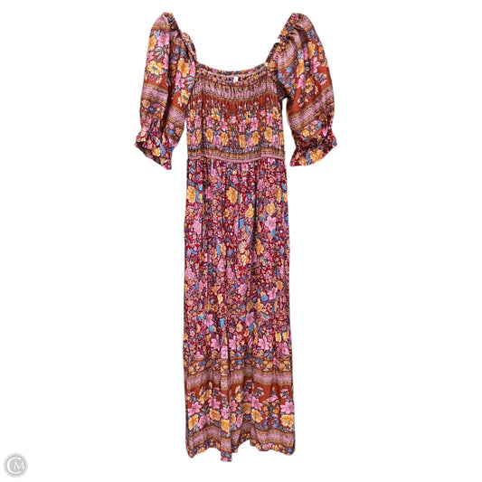 Dress Casual Midi By Cme In Pink & Red, Size: Xl