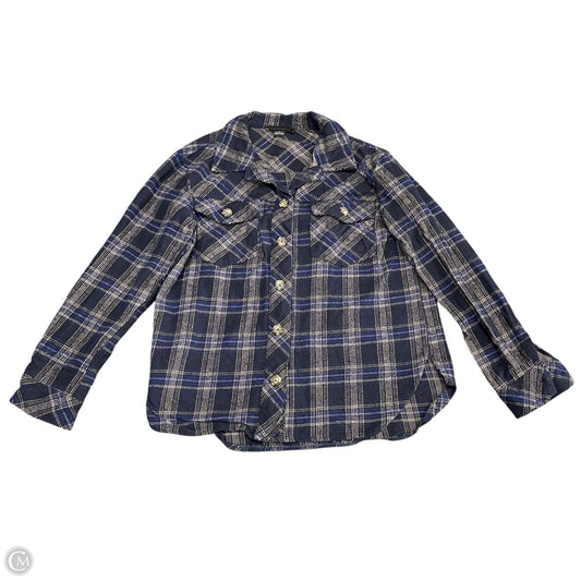 Jacket Shirt By Sanctuary In Blue & Cream, Size: Xs