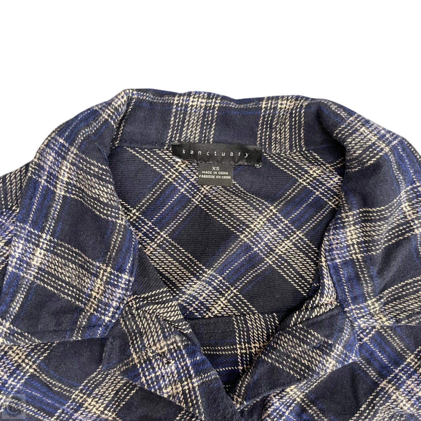 Jacket Shirt By Sanctuary In Blue & Cream, Size: Xs