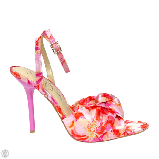 Shoes Heels Stiletto By Jessica Simpson In Orange & Pink, Size: 9.5