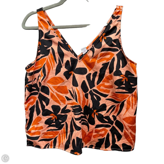 Top Sleeveless By Old Navy In Black & Orange, Size: M