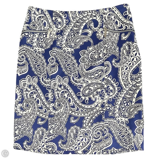 Skirt Mini & Short By Michael By Michael Kors In Blue & White, Size: 10