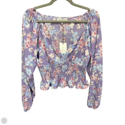 Top Long Sleeve By Wayf In Purple, Size: S