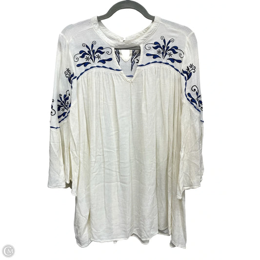Top 3/4 Sleeve By Umgee In Cream, Size: M